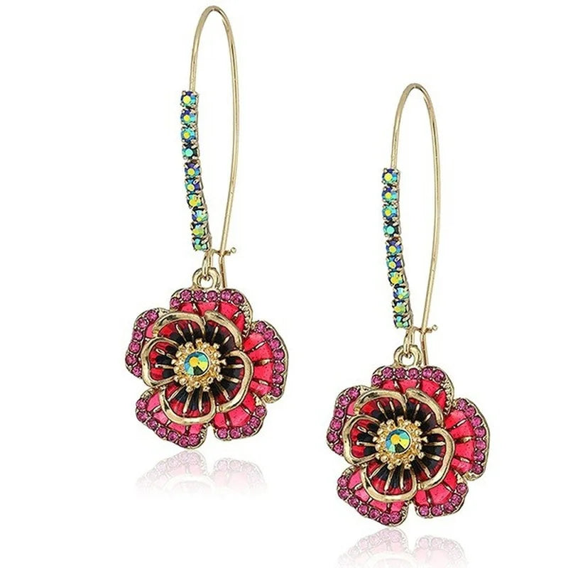 Crimson Bloom Earrings